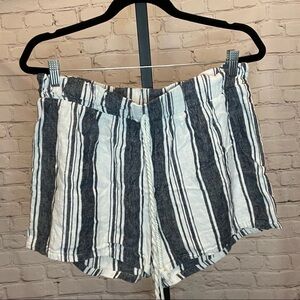 Riley & James Striped Linen Blend Pull On Shorts Size Extra Large